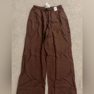 Abercrombie & Fitch Brown Linen Pants